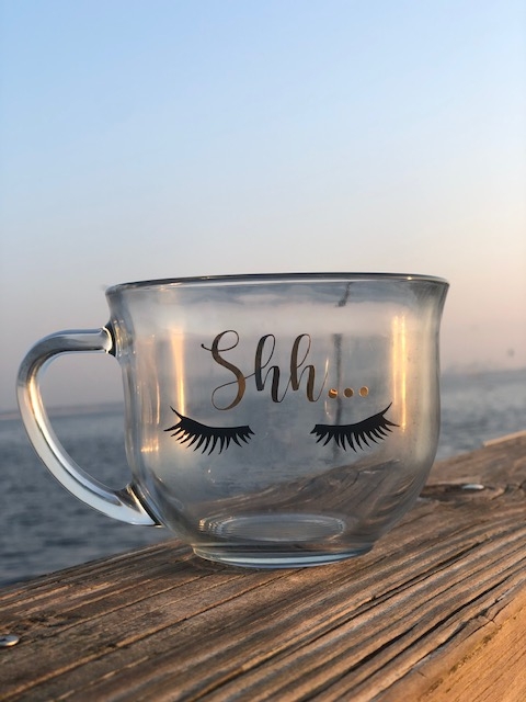 Shh.. Lashes - 18oz Clear Glass Mug picture