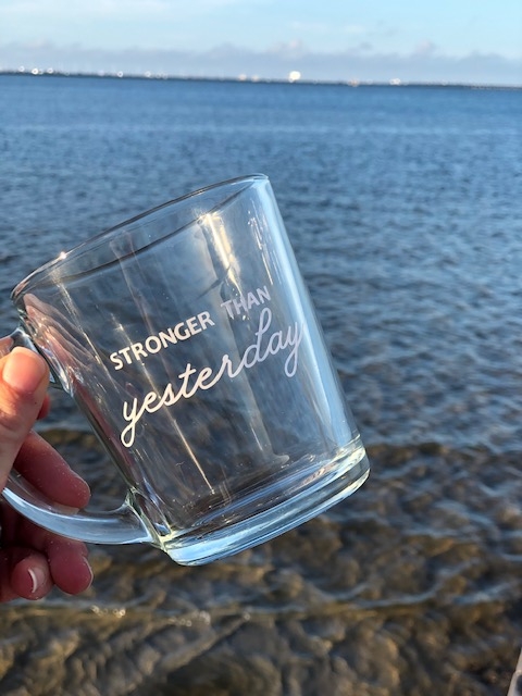 Stronger Than Yesterday - 14oz Clear Glass Mug picture