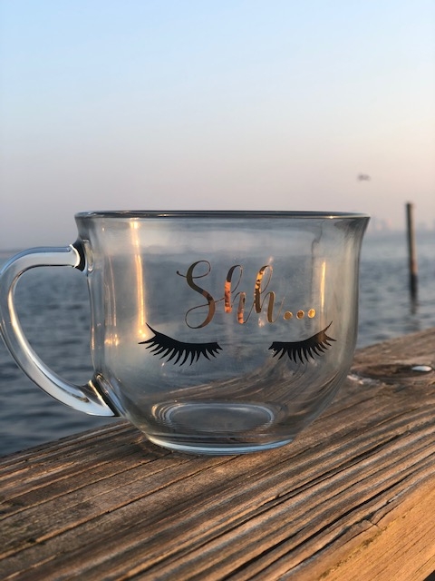 Shh.. Lashes - 18oz Clear Glass Mug picture