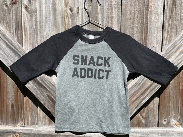 "Snack Addict" - Toddler Baseball Tee picture