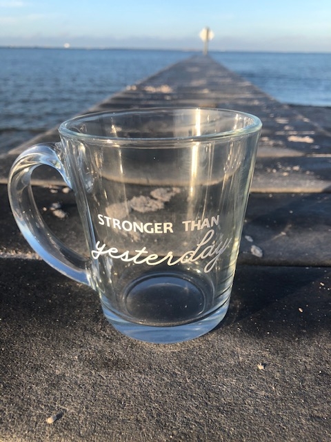 Stronger Than Yesterday - 14oz Clear Glass Mug picture