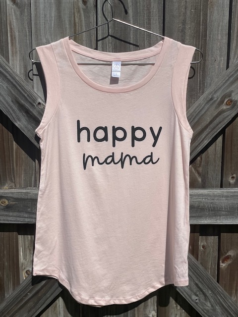 "happy mama" - Women's pale pink Sleeveless