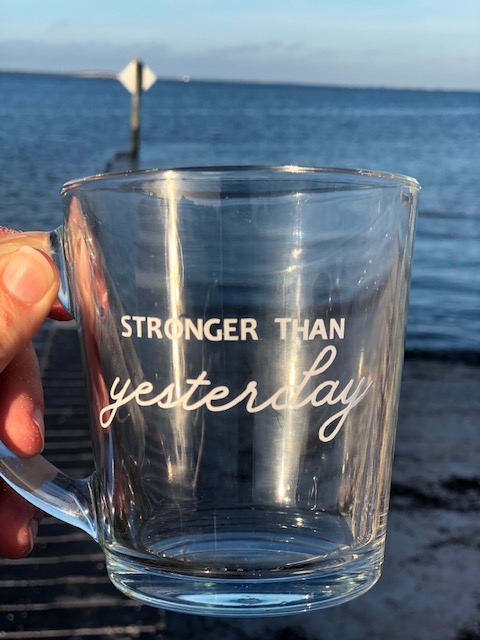 Stronger Than Yesterday - 14oz Clear Glass Mug picture