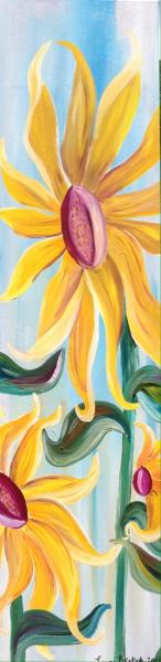 "Dancing Sunflowers" 12"x48" picture