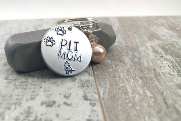 Pit Mom Keychain