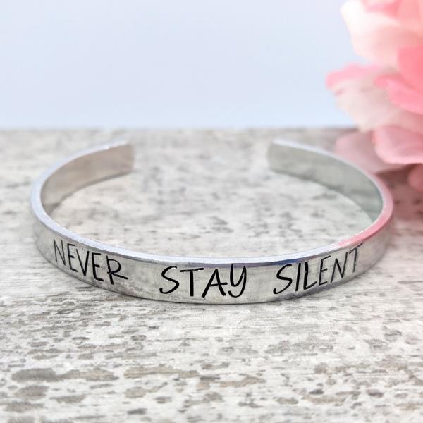 Never Stay Silent Cuff Bracelet