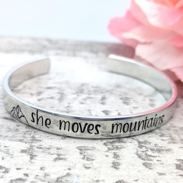 She Moves Mountains Cuff Bracelet