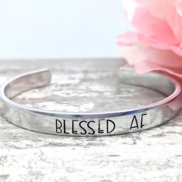 Blessed AF Handstamped Cuff picture