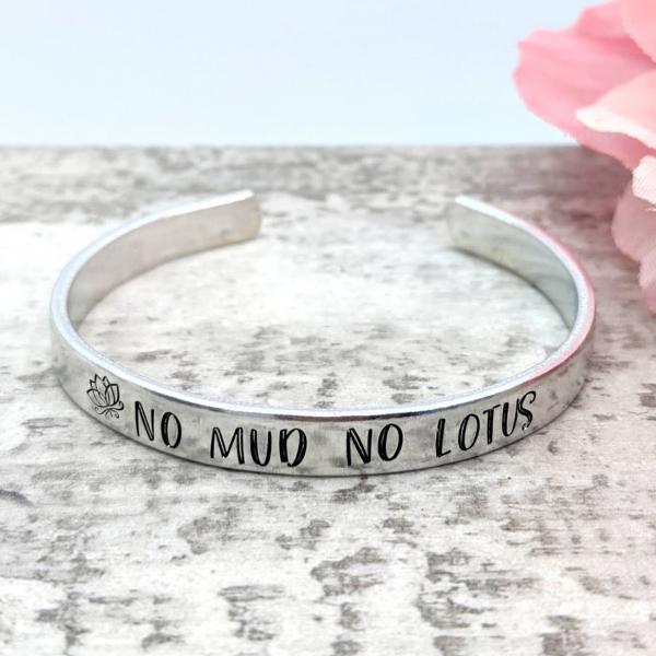 No Mud, No Lotus Cuff Bracelet