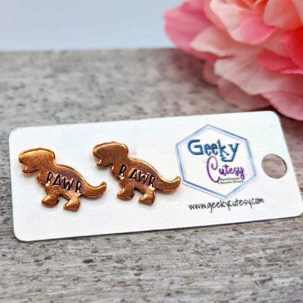 Rawr T-Rex Stud Earrings picture