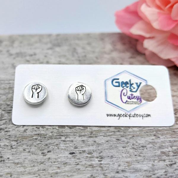 Resist Fist Stud Earrings picture