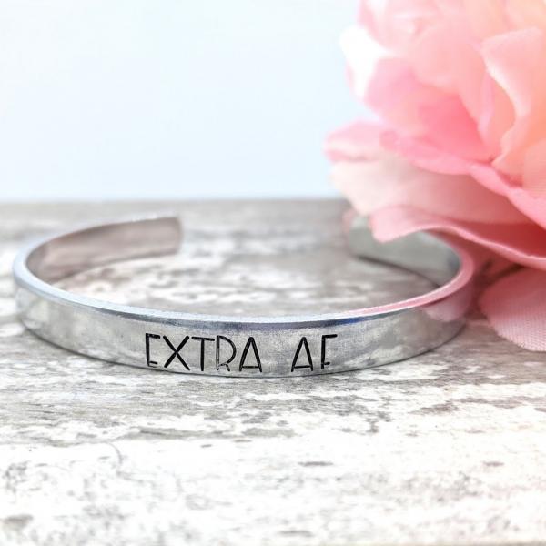 Extra AF Handstamped Cuff Bracelet