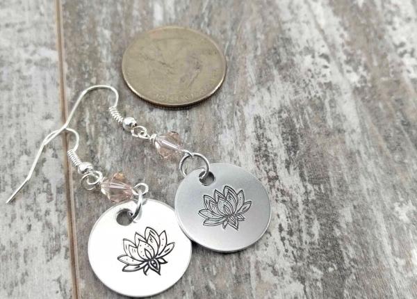 Silver Lotus Dangle Earrings picture