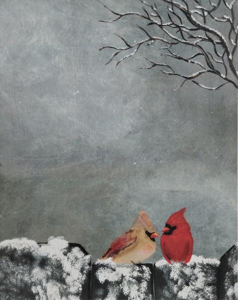 Cardinals in Snow