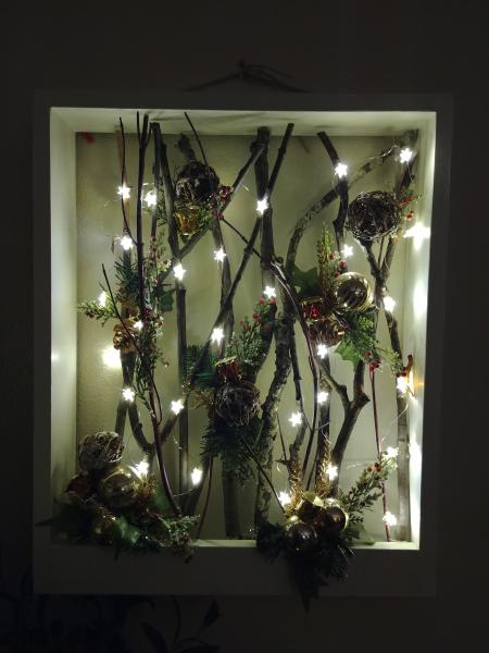 Natural Gold Ornament Hanging - Lighted