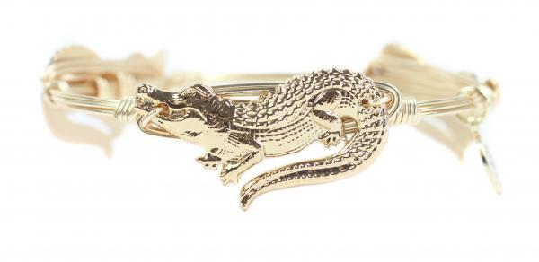 Gold Gator Bangle Bracelet