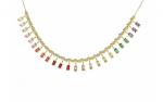 DANI DESIGNS GOLD-TONE SLIDER CHOKER WITH MULTI-STONE CZS