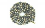 DANI DESIGNS HEMATITE BEADS W/GOLD BEADS NECKLACE