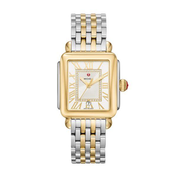 Michele Deco Madison Two-Tone, Diamond Dial Complete Watch
