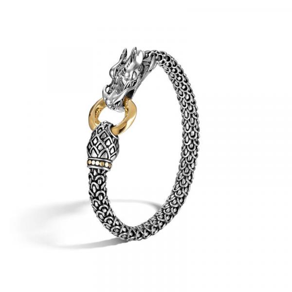 JOHN HARDY GOLD AND SILVER DRAGON BRACELET WITH GOLD RING