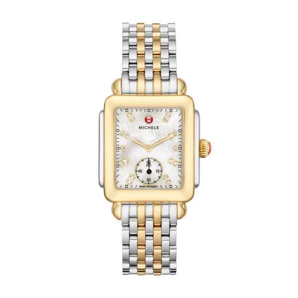 Michele Deco Mid Two-Tone, Diamond Dial on Two-Tone Bracelet Complete Watch