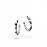 JOHN HARDY DOT SILVER MEDIUM HOOP EARRINGS