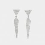 DANI DESIGNS RHODIUM CZ TIE EARRINGS