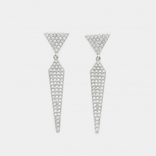 DANI DESIGNS RHODIUM CZ TIE EARRINGS picture