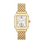 Michele Deco Mid Gold, Diamond Dial Complete Watch