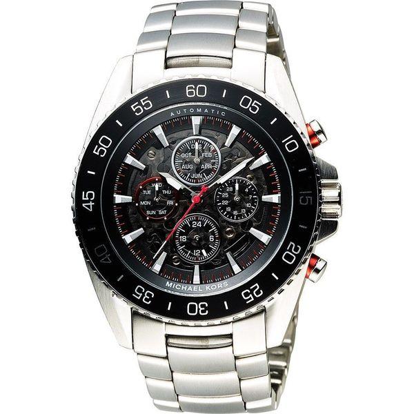 Michael Kors Men's Jet Master Automatic Multi-Function Skeletal Dial Stainless Steel Bracelet Watch picture