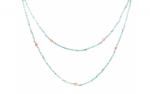 DANI DESIGNS MASK HOLDER/NECKLACE 36" NECKLACE FACETED 3MM AMAZONITE BEADS W/CZS