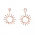 DANI DESIGNS 9MM PAVE ROSE-TONE CZ SUN DROP EARRINGS