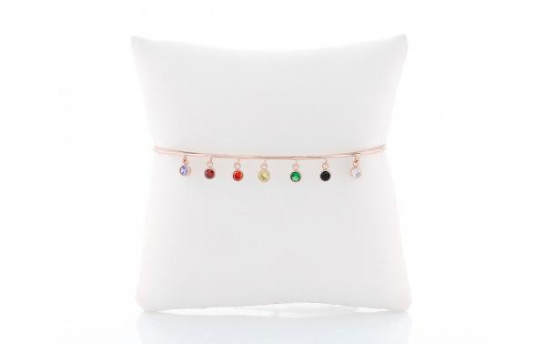 DANI DESIGNS ROSE GOLD COLORED CUFF W/ MULTI-COLORED CZ picture