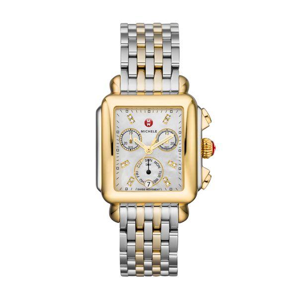 Michele Deco Non-Diamond Two-Tone, Diamond Dial Two Tone Complete Watch