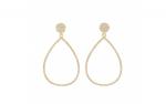 DANI DESIGNS 9MM GOLD-TONE PAVE TEARDROP EARRINGS