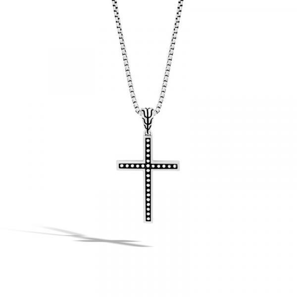 JOHN HARDY SS CROSS PENDANT ON 20 " BOX CHAIN