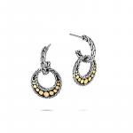 JOHN HARDY 18K G0LD & SILVER DROP EARRINGS