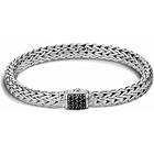 JOHN HARDY SILVER LAVA MEDIUM BRACELET WITH BLACK SAPPHIRE