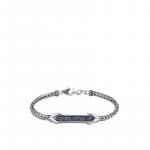 JOHN HARDY ASLI CLASSIC CHAIN STATION BRACELET 3.5 SS LAVA BLUE SAPPHIRE