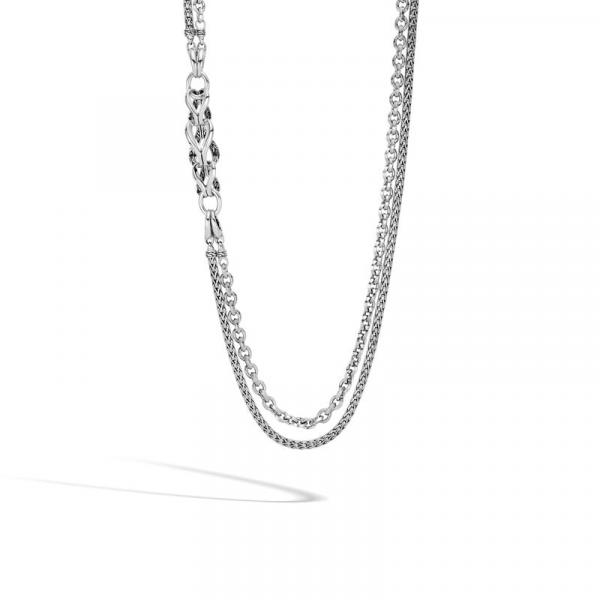 JOHN HARDY CHAIN LINK SILVER DOUBLE ROW NECKLACE