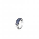 JOHN HARDY ASLI CLASSIC CHAIN LINK SILVER RING W/BLUE SAPPHIRE