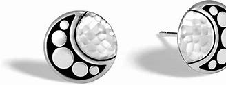 JOHN HARDY WOMEN'S DOT MOON PHASE HAMMERED SILVER STUD EARRINGS