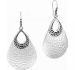 JOHN HARDY CLASSIC CHAIN HAMMERED SILVER DROP EARRINGS