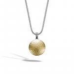 JOHN HARDY DOT HAMMERED GOLD & SILVER ROUND PENDANT