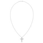 18KW 16" DIAMOND CROSS PENDANT NECKLACE