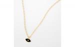 DANI DESIGNS 16'' GOLD-TONE PAPER CLIP NECKLACE W/BLACK ENAMEL EYE