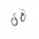 JOHN HARDY CLASSIC CHAIN SILVER KNIFE EDGE DROP EARRINGS