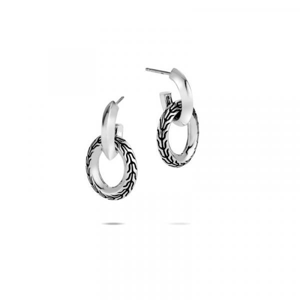 JOHN HARDY CLASSIC CHAIN SILVER KNIFE EDGE DROP EARRINGS picture