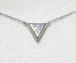 18KW .08CT TRIANGLE DIA PENDANT 16" NECKLACE