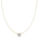 18K .20CT ROUND DIAMOND PENDANT NECKLACE